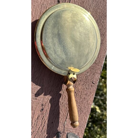 Vintage Solid Copper Silent Butler Crumb Pan W Lid & Wooden Handle - Picture 3 of 9
